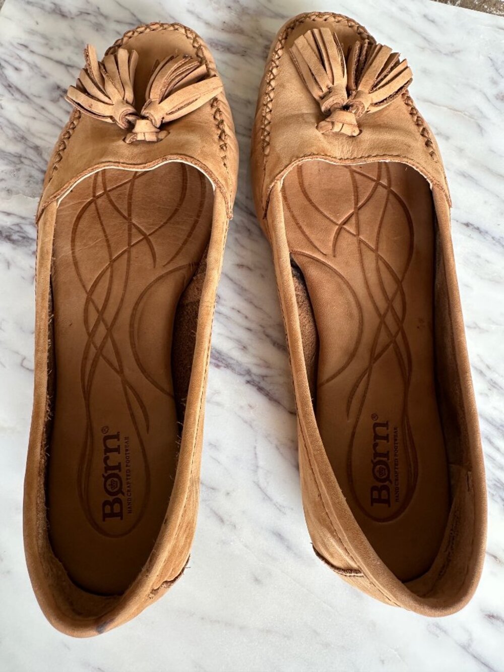 Born Tan Suede Tassel Loafers - Picture 14 of 16